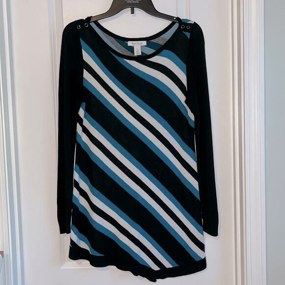 White House Black Market Striped Tunic Sweater - Picture 1 of 8